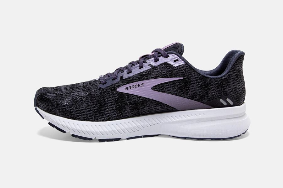 Launch 8 Road Brooks Running Shoes NZ Womens - Black/Purple - WEHOMK-831